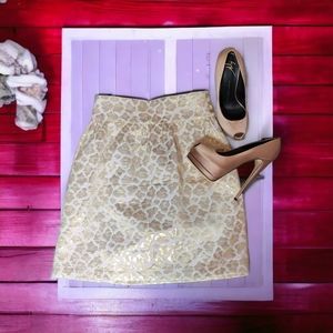 Emily Mccarthy Audrey Gold Cheetah Metallic Skirt